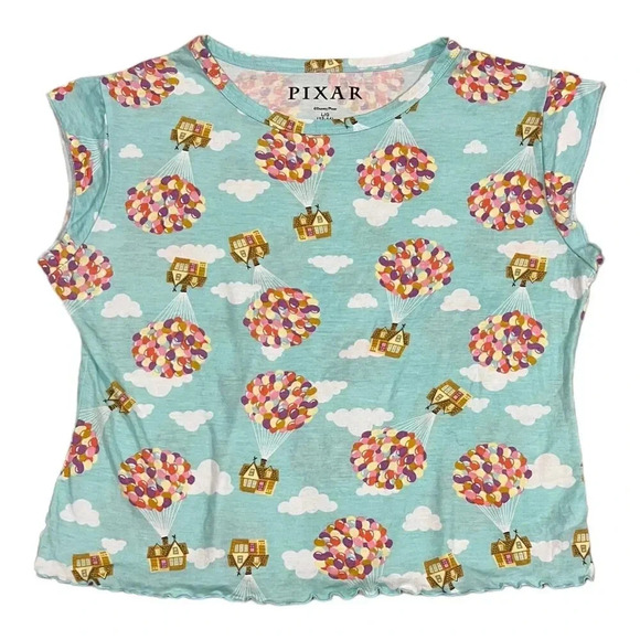 Pixar Blue Up Movie Balloon Print Tee L - Picture 1 of 3